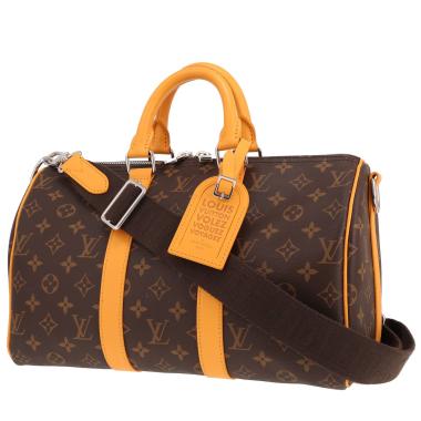 Louis Vuitton Keepall XS shoulder bag in brown Monogram canvas and yellow leather