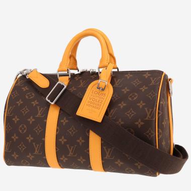 Sac bandoulière Louis Vuitton  Keepall XS en toile monogram marron et cuir jaune