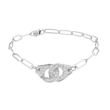 Bracciale Dinh Van “Manette” R10 in oro bianco e diamanti