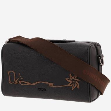 Sac bandoulière Dior  Lingot 22 x Travis Scott en cuir grainé noir