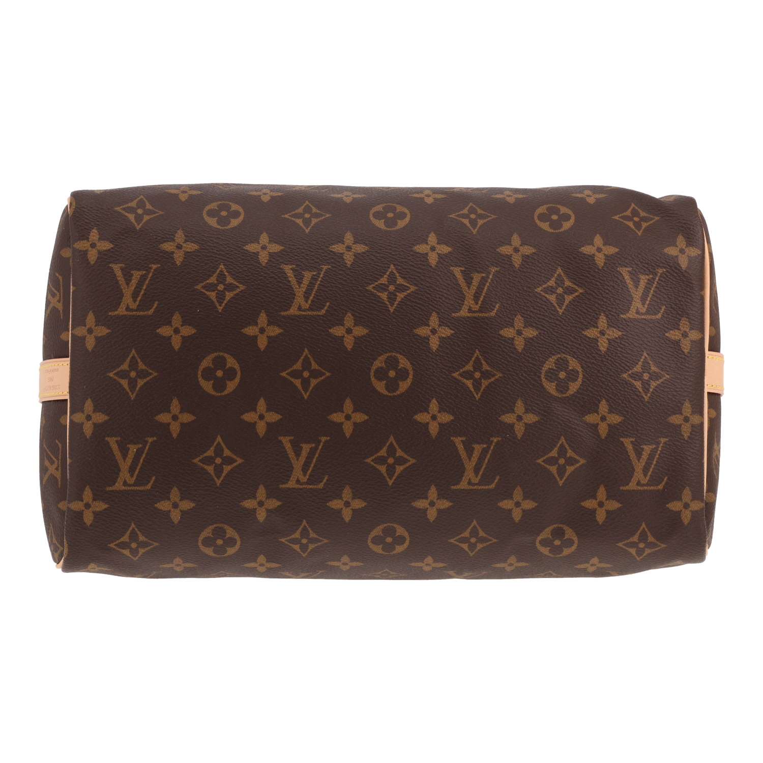 Louis Vuitton Speedy 30 handbag in brown Monogram canvas and natural leather - Detail D1