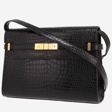 Sac à main Saint Laurent  Manhattan en cuir noir
