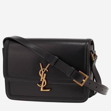 Sac à main Saint Laurent  Solférino en cuir noir