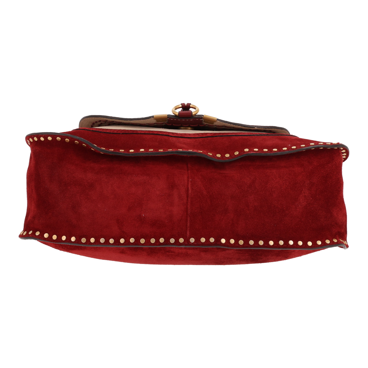 Bolso de mano Chloé «Marcie» de ante de ternera rojo - Detail D1