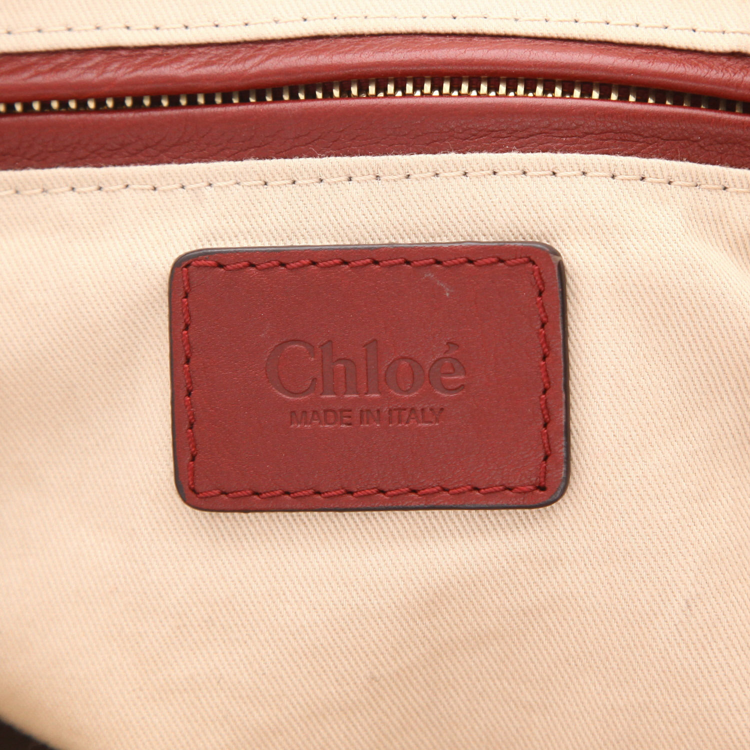 Sac à main Chloé  Marcie en Veau velours rouge - Detail D2