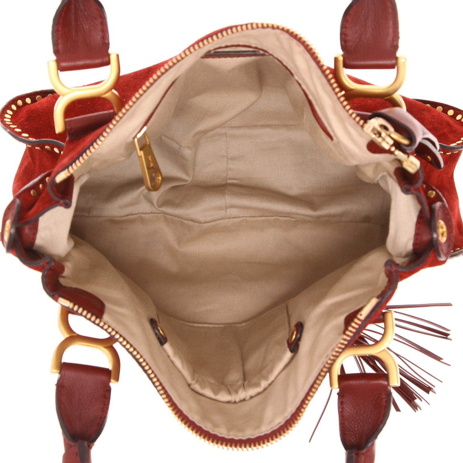 Sac à main Chloé  Marcie en Veau velours rouge - Detail D3