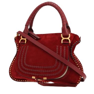 Borsa Chloé Marcie in pelle di vitello scamosciata rossa
