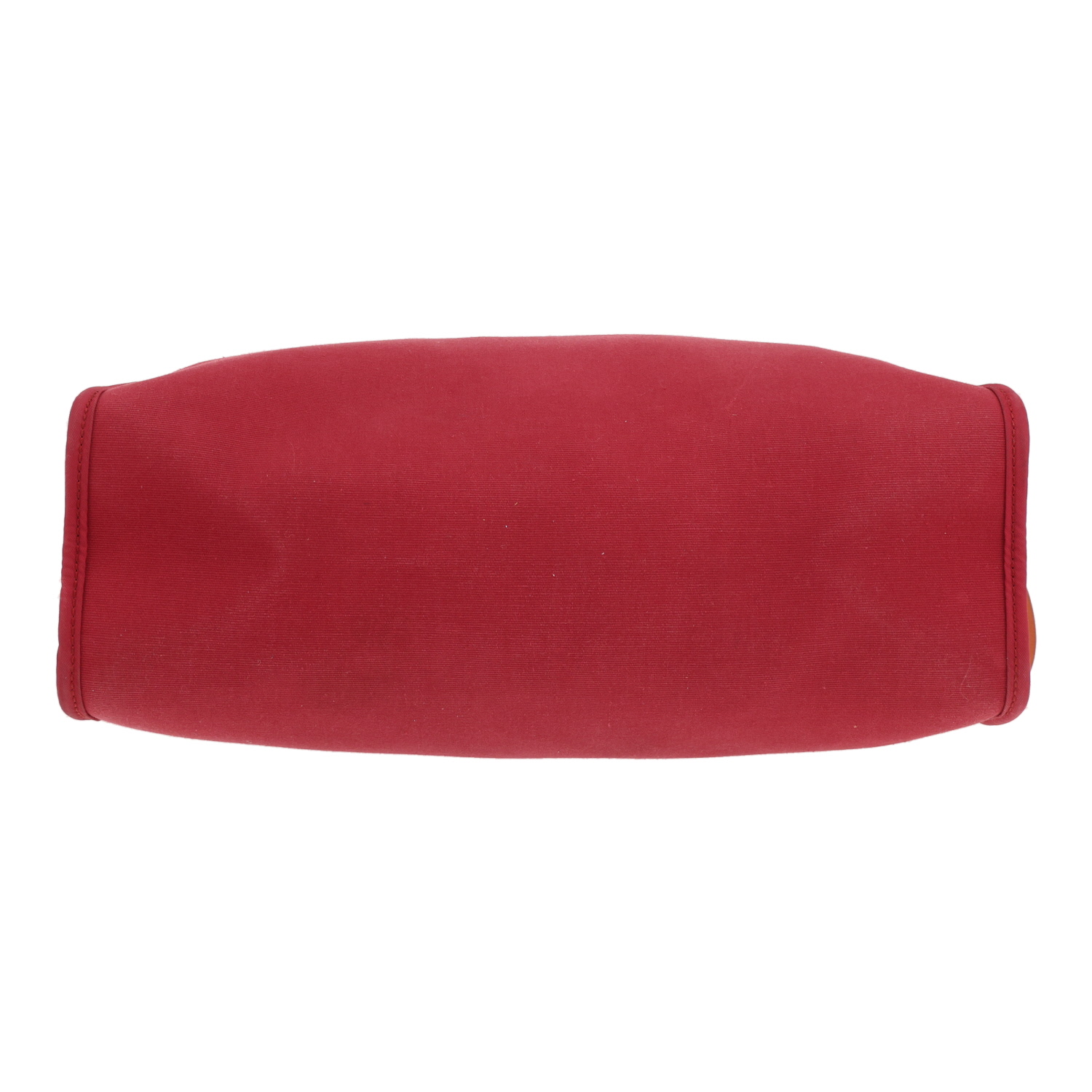 Borsa Hermès Herbag da spalla o a mano in tela rossa e pelle Hunter - Detail D1