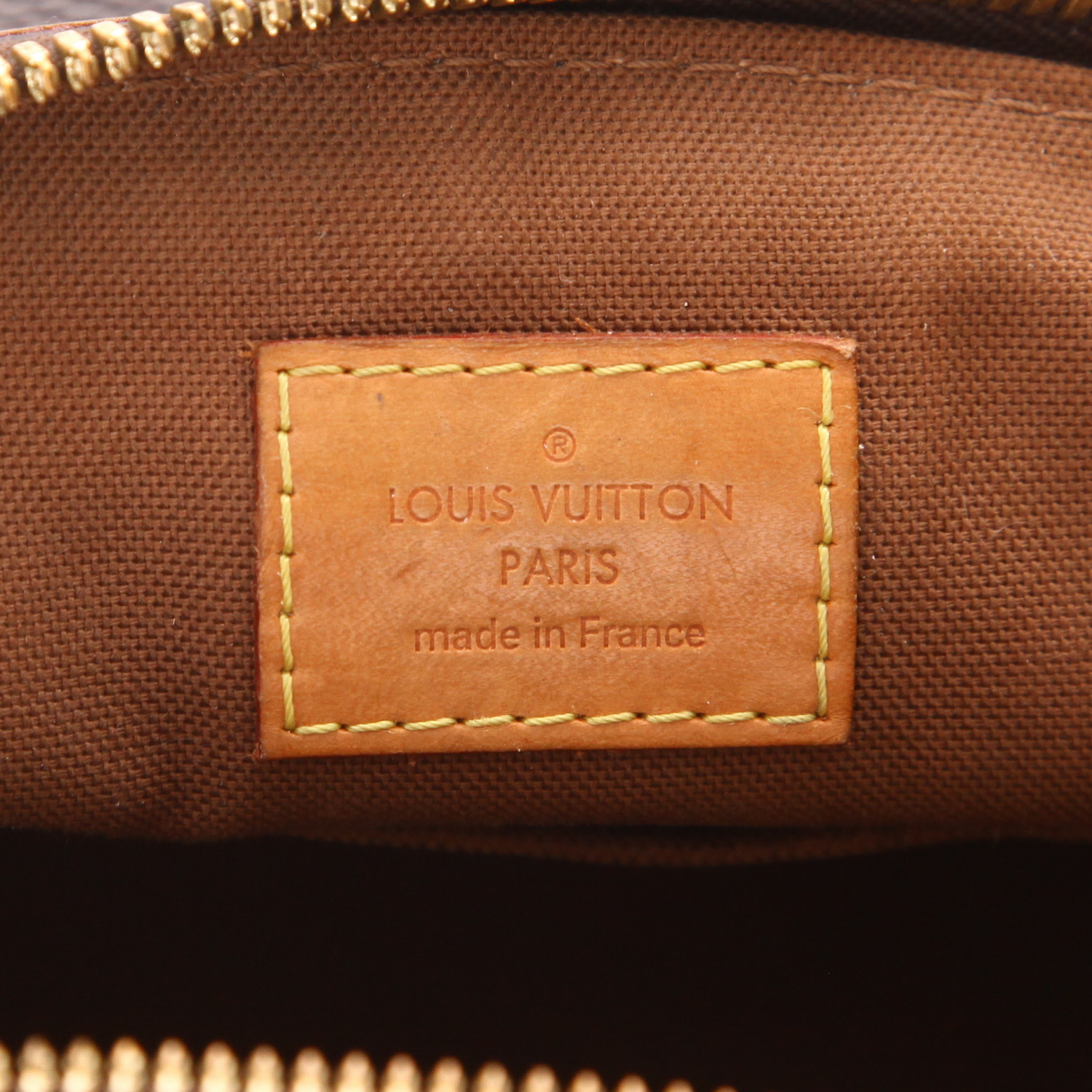 Borsa Louis Vuitton Tivoli in tela Monogram marrone e pelle naturale - Detail D2