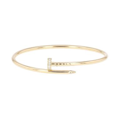 Bracelet Cartier Juste un clou petit modèle en or jaune et diamants, taille 16