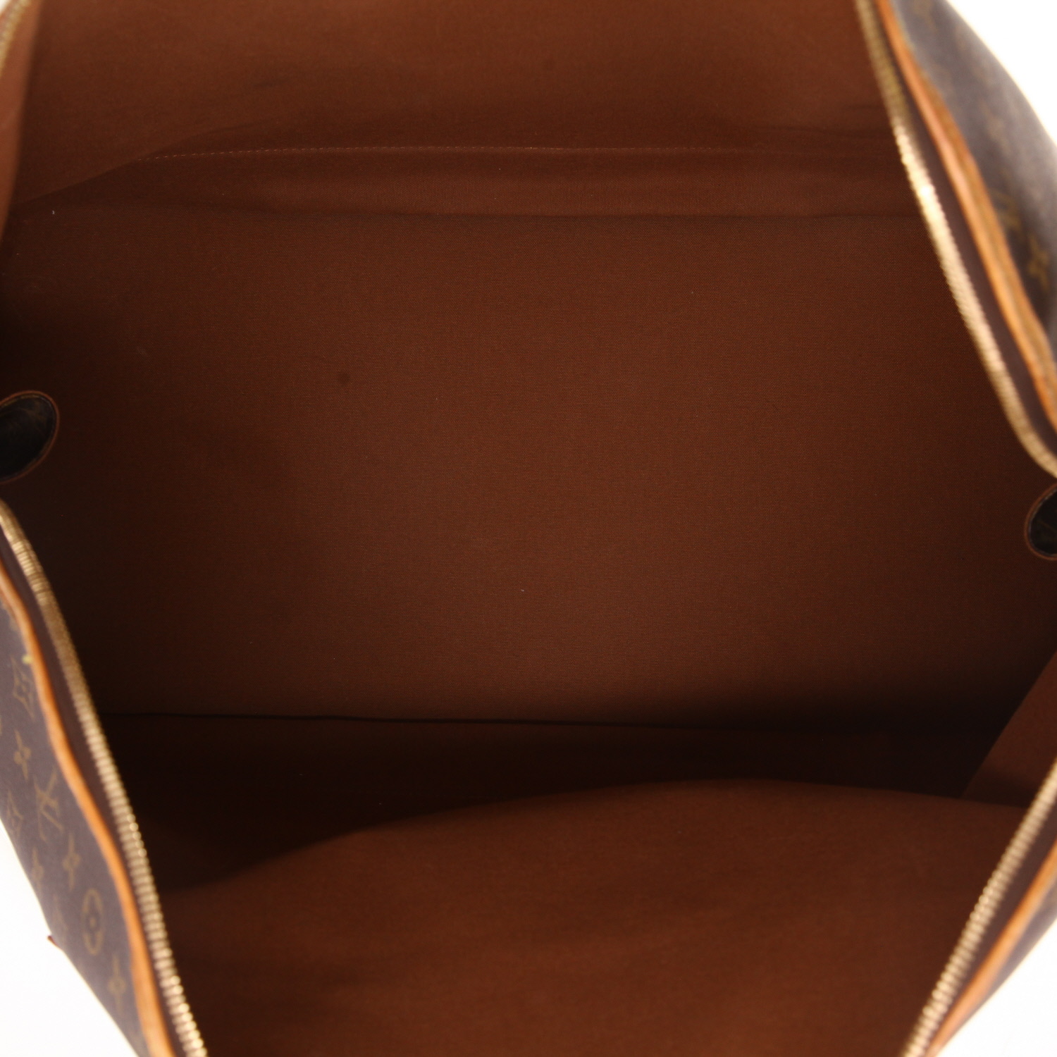 Sac de voyage Louis Vuitton  Alma en toile monogram marron et cuir naturel - Detail D3