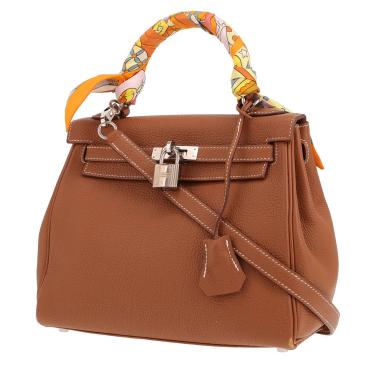 Hermès Kelly 25 cm handbag in Gold Togo leather