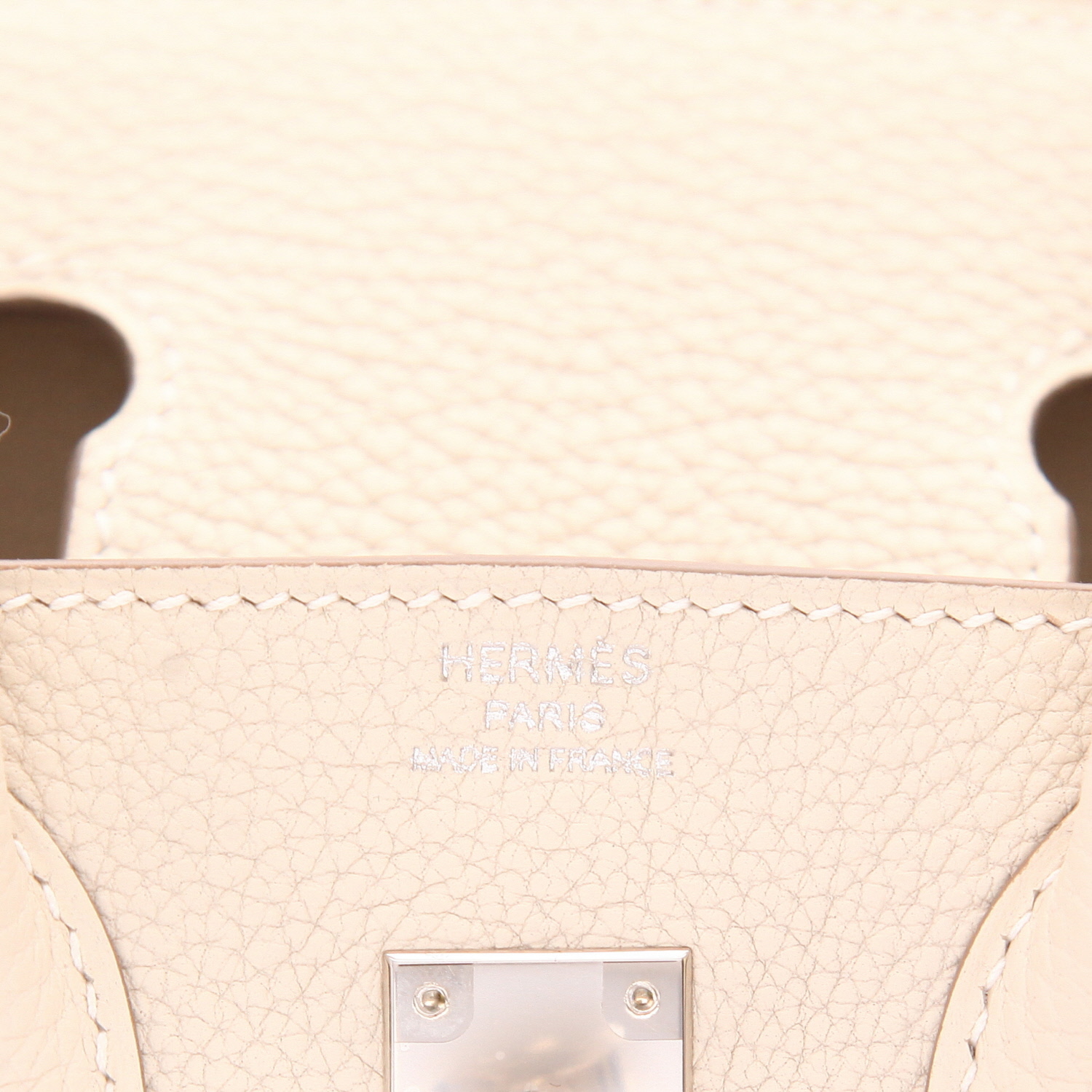 Borsa Hermès Birkin da 25 cm in pelle Togo Craie - Detail D2