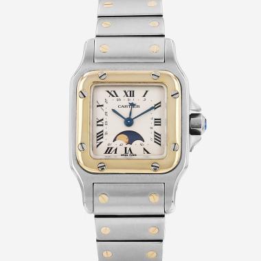 Montre Cartier Santos Galbée petit modèle  en or et acier Ref: Cartier - 119902  Vers 1990