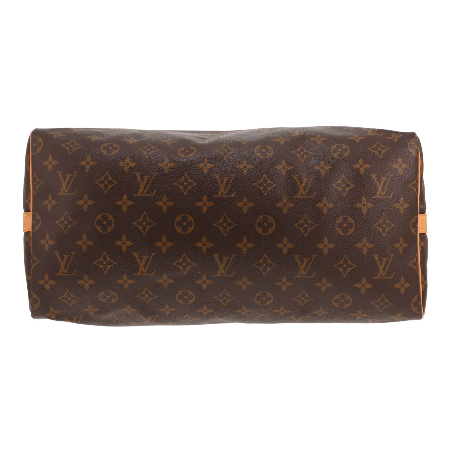 Bolso Louis Vuitton Speedy 40 de lona Monogram marrón y piel natural - Detail D1