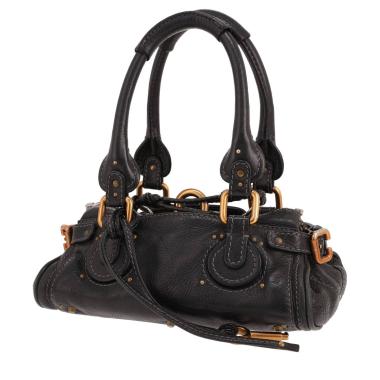 Bolso Chloé Paddington de piel granulada negra