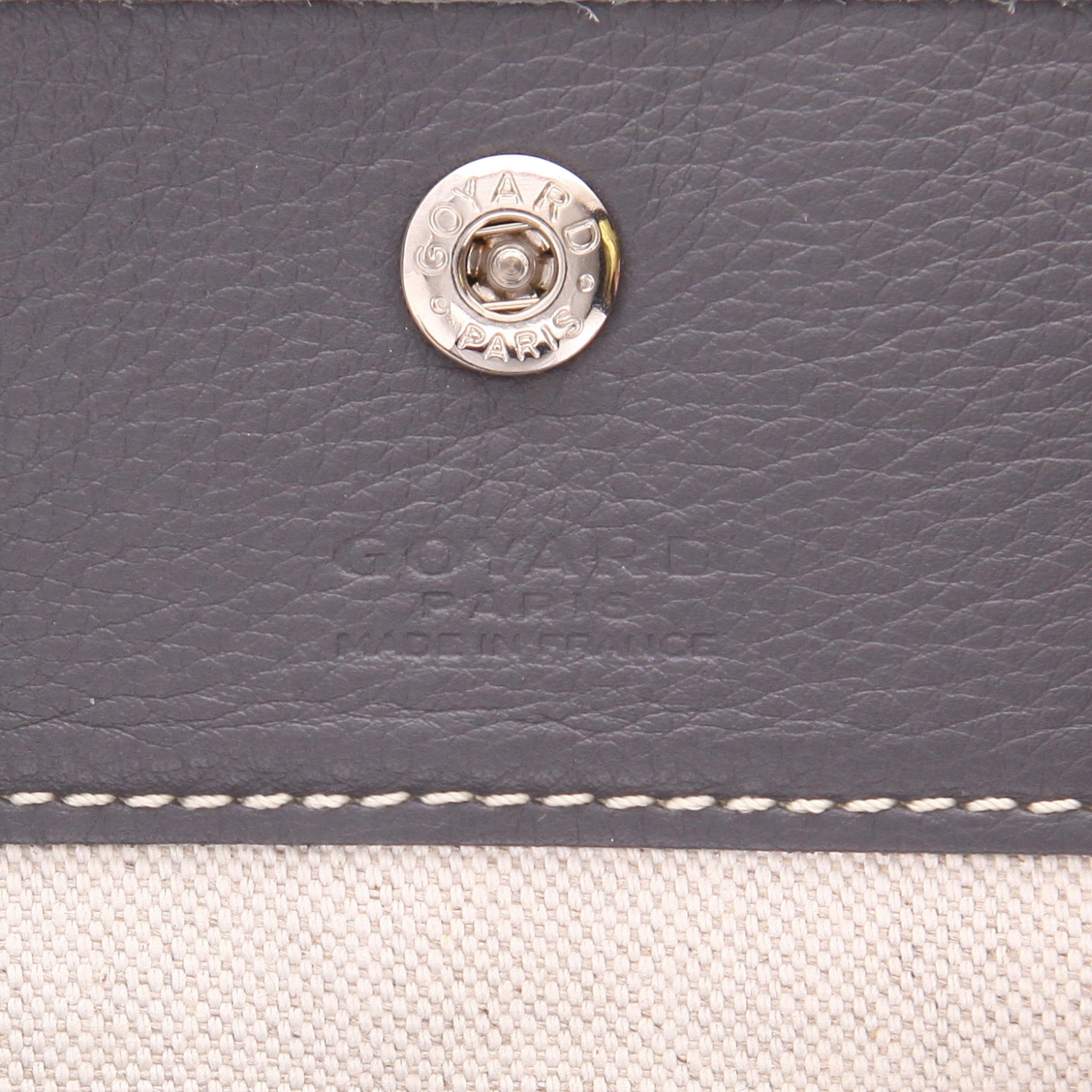 Goyard Saint-Louis tote bag in grey Goyardine canvas and grey leather - Detail D2