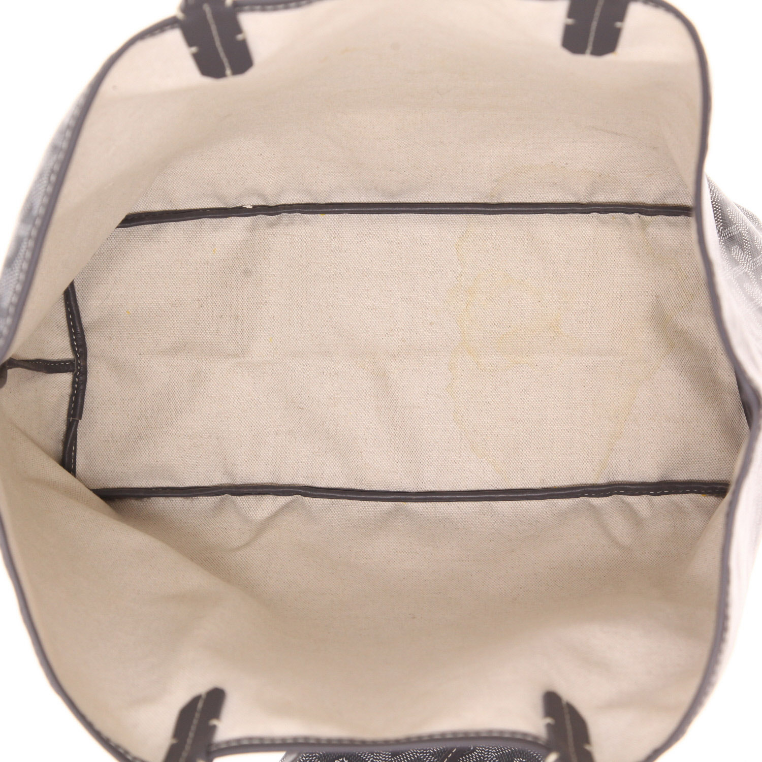 Goyard Saint-Louis tote bag in grey Goyardine canvas and grey leather - Detail D3
