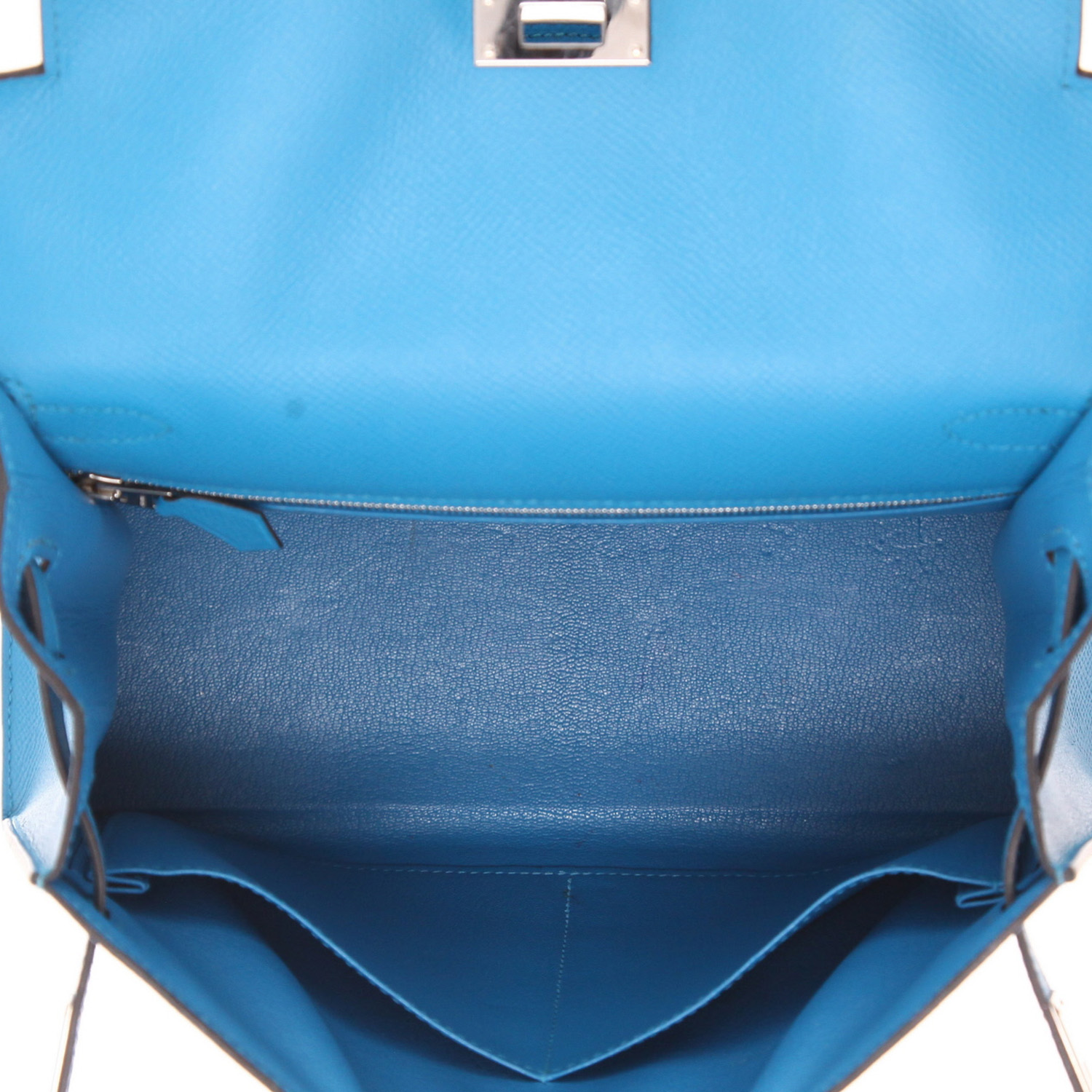 Sac à main Hermès  Kelly 28 cm en cuir epsom Bleu Zanzibar - Detail D3