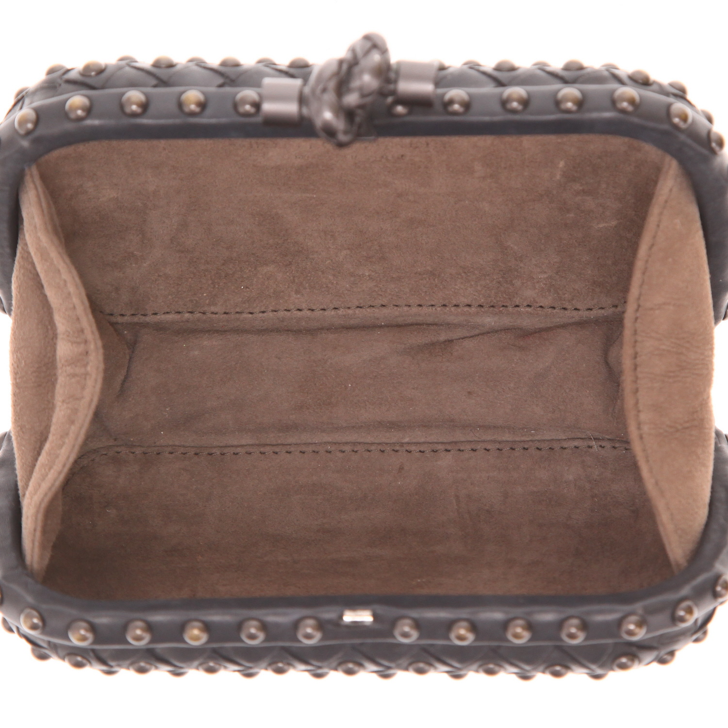 Pochette Bottega Veneta  Knot en cuir intrecciato noir - Detail D3