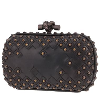 Borsa Bottega Veneta Knot in pelle intrecciata Noir