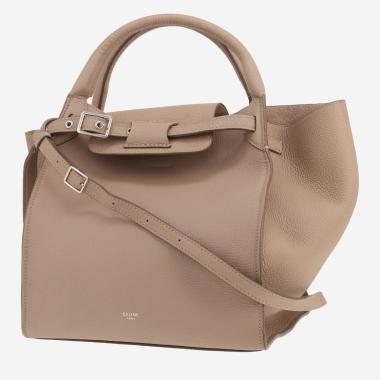 Bolso Celine «Big Bag» de piel granulada color topo