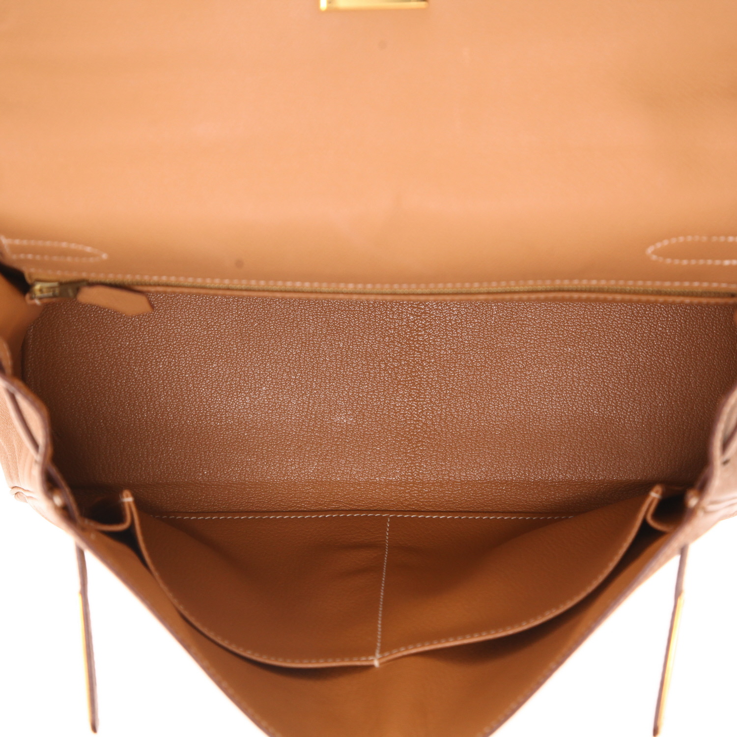 Sac à main Hermès  Kelly 32 cm en cuir Courchevel gold - Detail D3