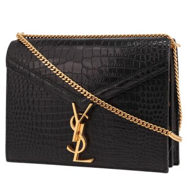 Saint Laurent Cassandre shoulder bag in black leather