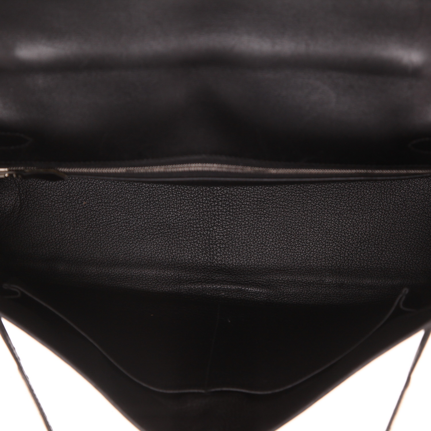 Sac à main Hermès  Kelly Lakis en cuir box noir et toile noire - Detail D3