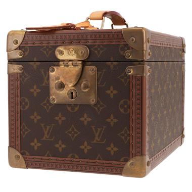 Vanity Louis Vuitton  Boîte à flacons en toile monogram et lozine marron