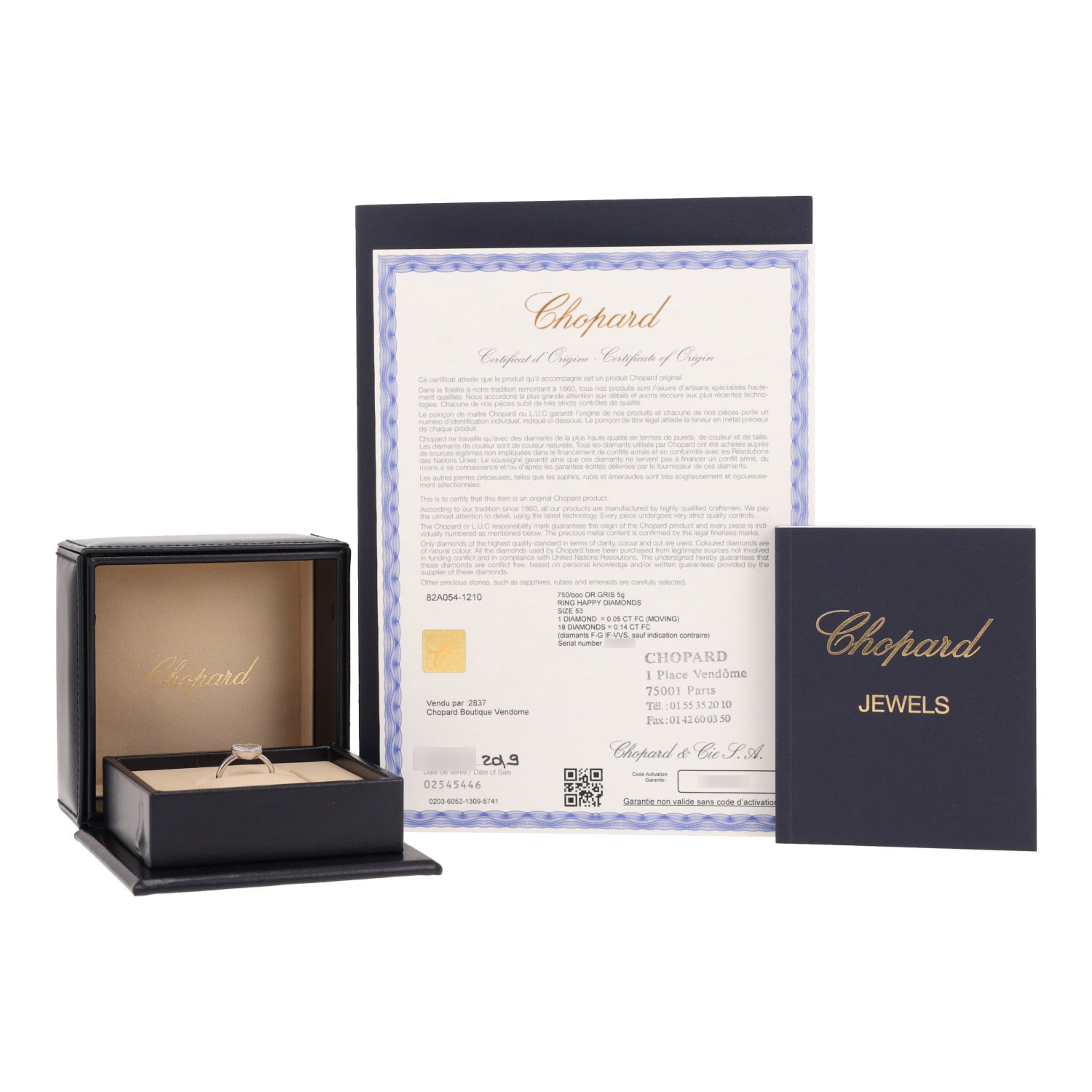 Bague Chopard Happy Diamonds en or blanc et diamants - Detail D2