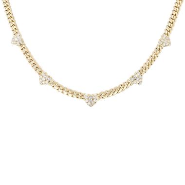 Collar vintage de oro amarillo y diamantes