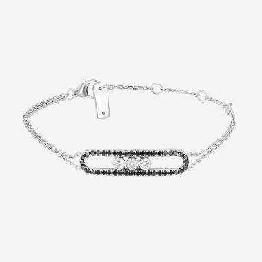 Messika Move bracelet in white gold, black diamonds and diamonds