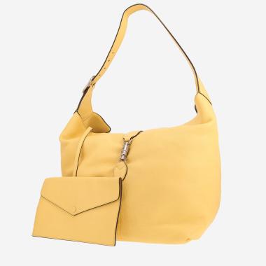 Sac à main Gucci  Jackie grand modèle  en cuir grainé jaune