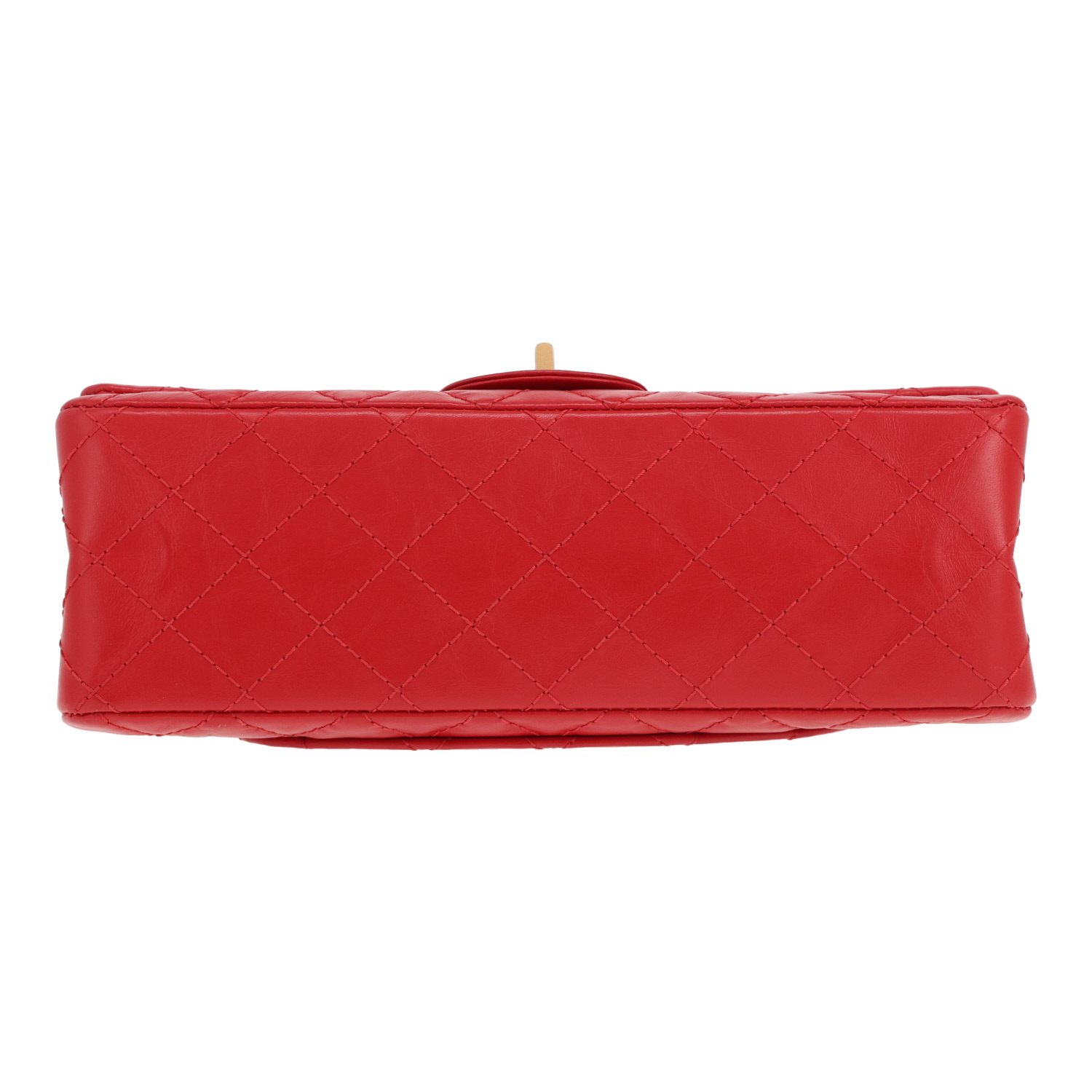 Sac bandoulière Chanel  2.55 en cuir matelassé rouge - Detail D1