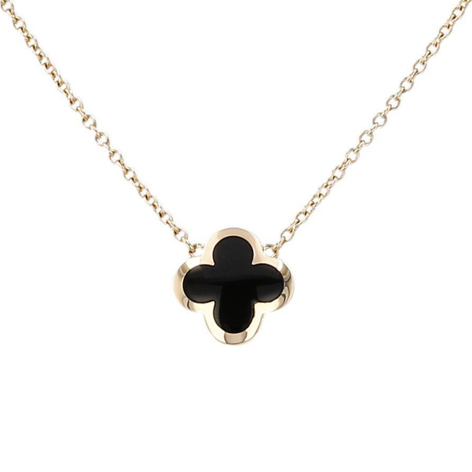 Collier Van Cleef & Arpels Pure Alhambra en or jaune et onyx Collier Van Cleef & Arpels Pure Alhambra en or jaune et onyx