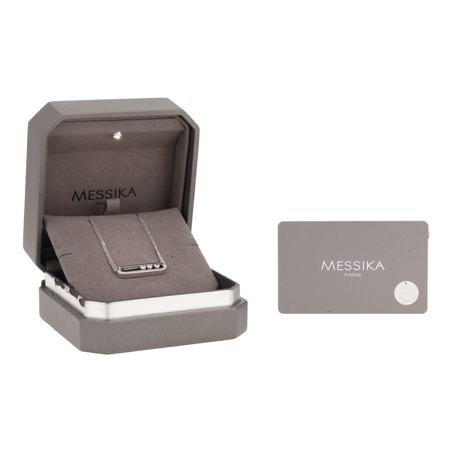 Collier Messika Move Joaillerie en or blanc et diamants - Detail D2