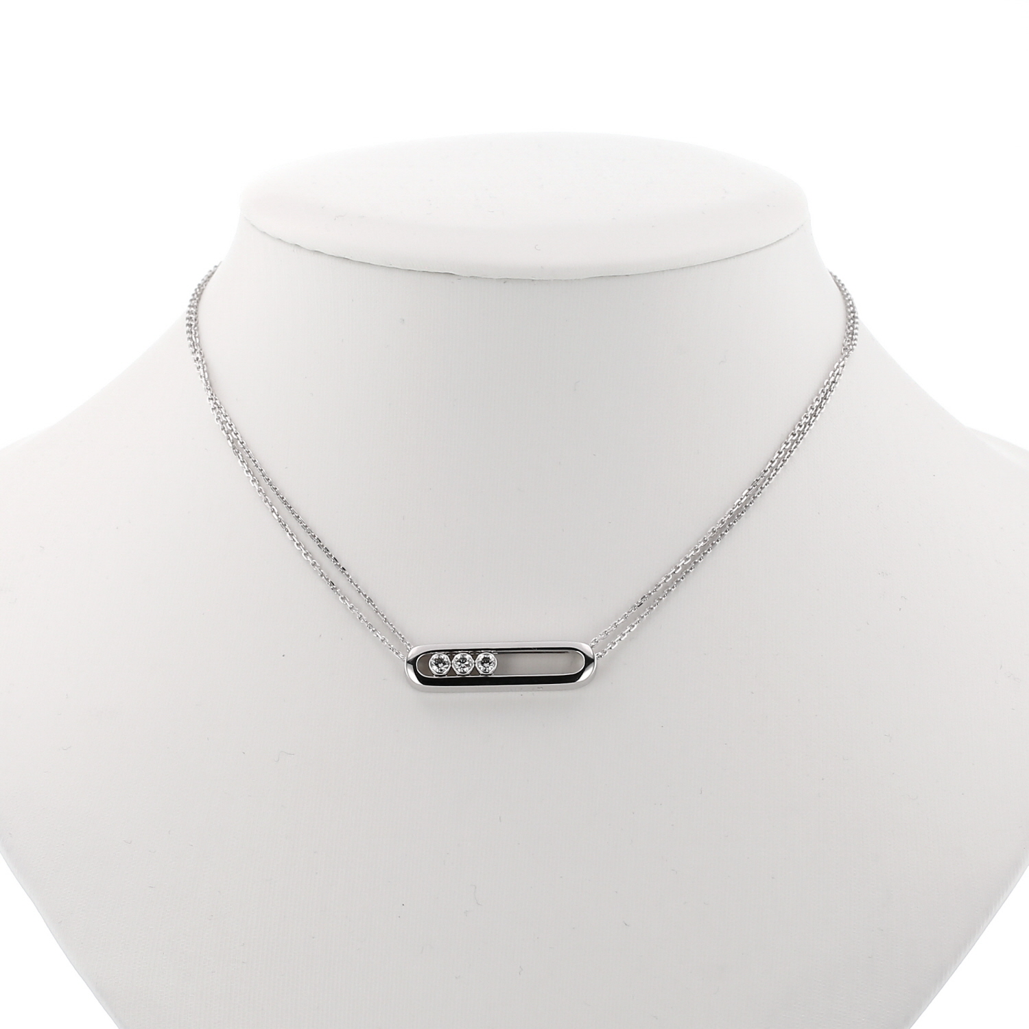 Collier Messika Move Joaillerie en or blanc et diamants - Detail D3