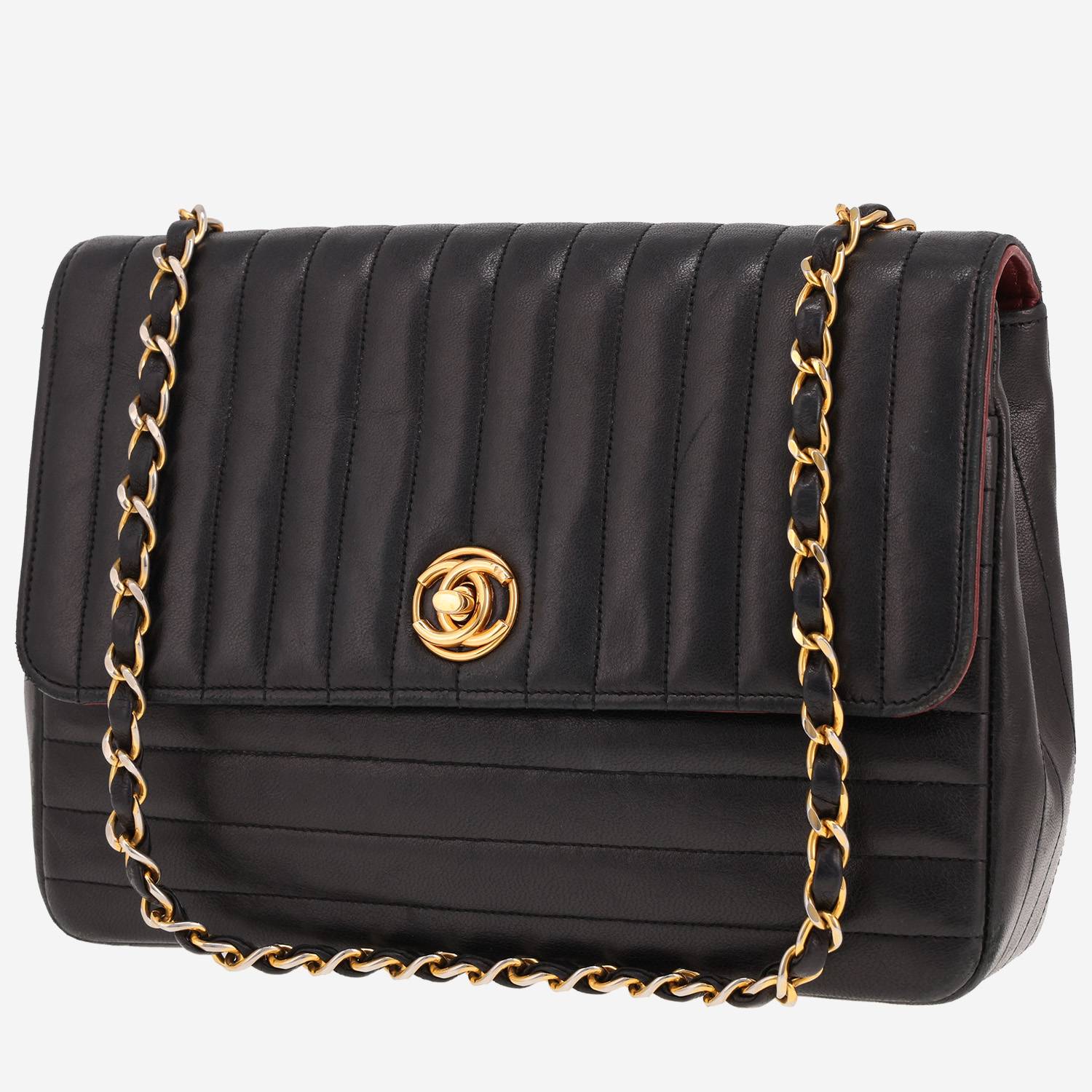 Borsa a tracolla Chanel vintage in pelle trapuntata nera