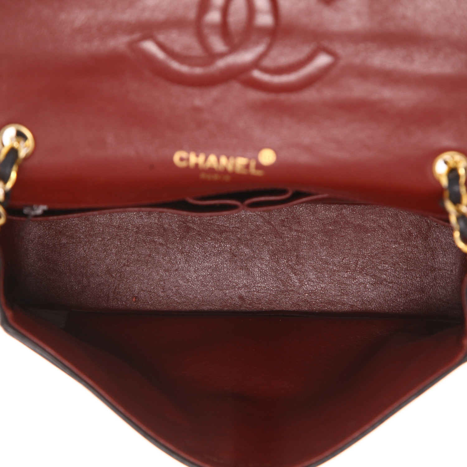 Sac bandoulière Chanel  Vintage en cuir matelassé noir - Detail D3