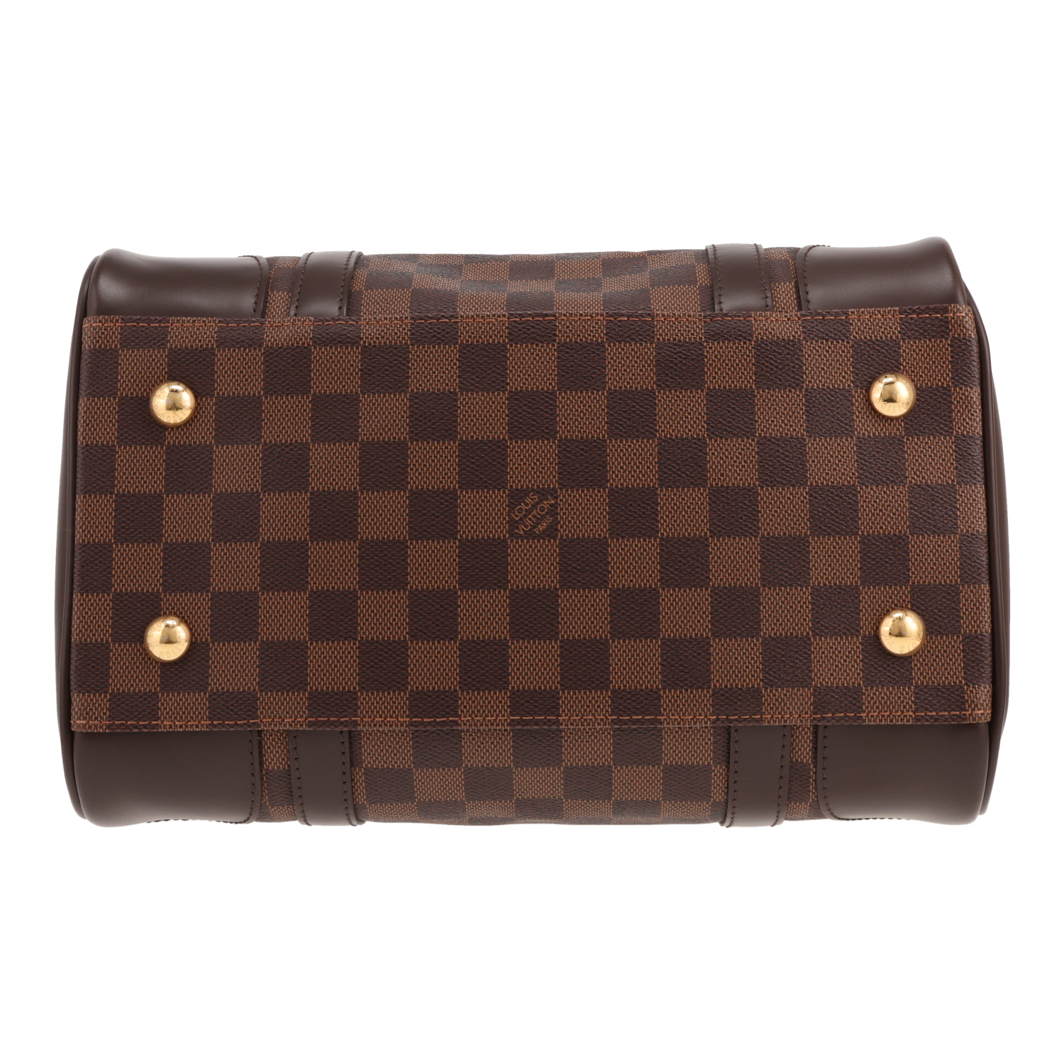 Bolso Louis Vuitton «Berkeley» de lona Damier Ébène y piel marrón - Detail D1