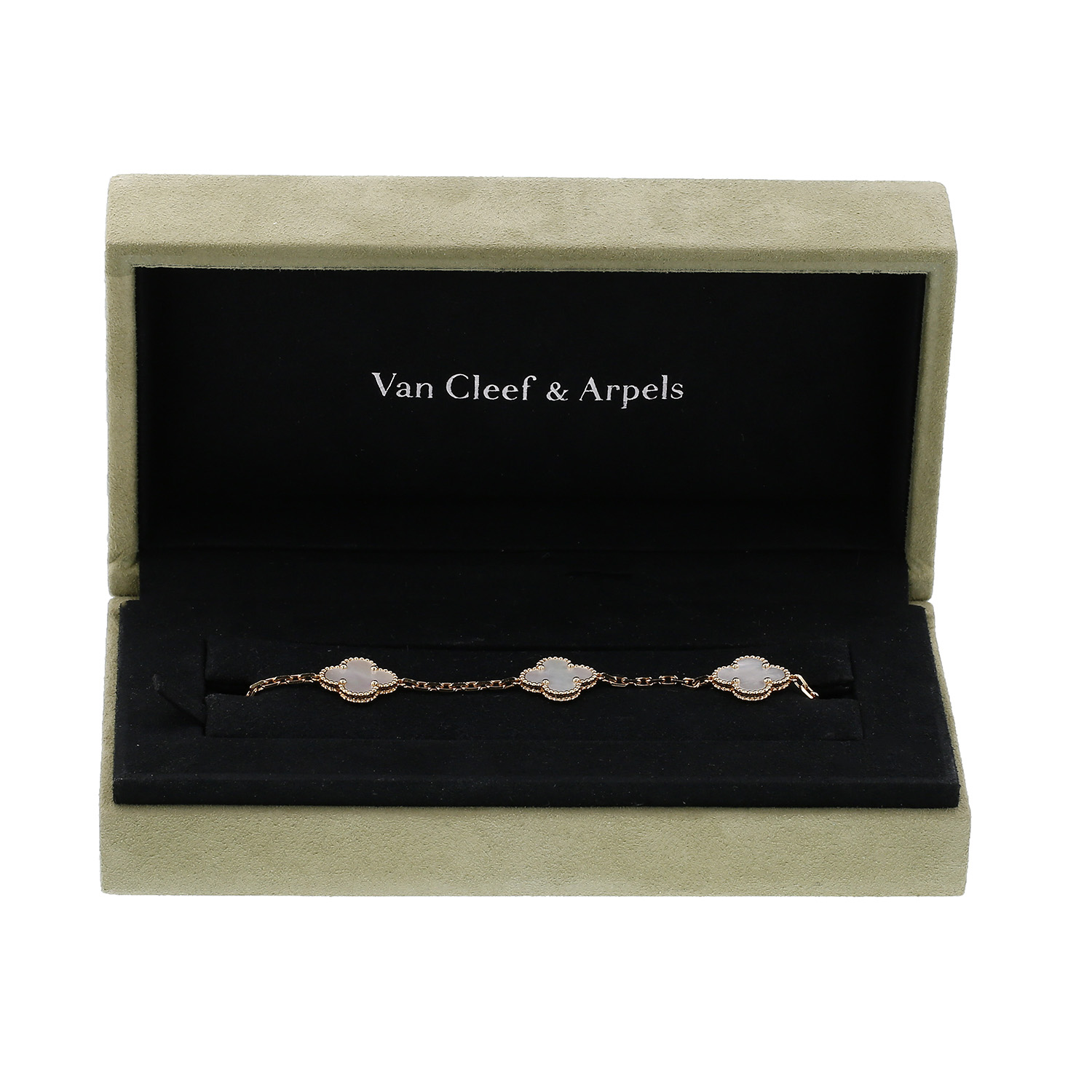 Van Cleef & Arpels Vintage Alhambra bracelet in yellow gold and mother-of-pearl