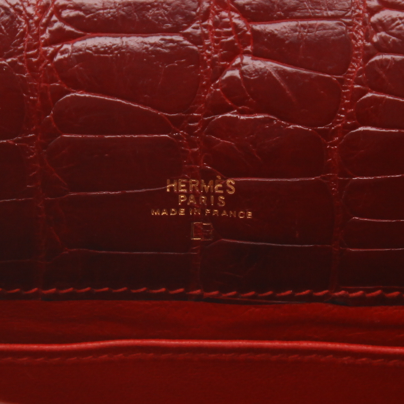 Bolso bandolera Hermès Kelly Sport de piel de cocodrilo rojo - Detail D2