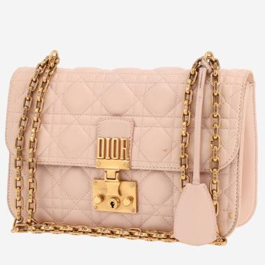 Sac à main Dior  Dioraddict en cuir cannage rose