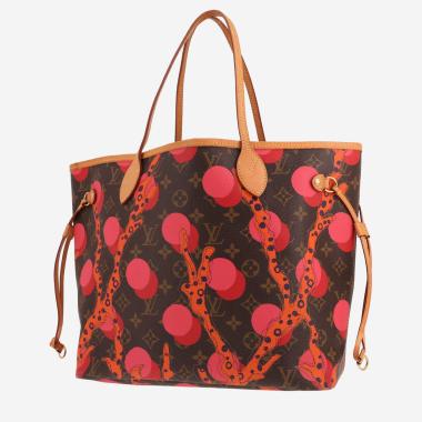 Sac cabas Louis Vuitton  Neverfull Editions Limitées en toile monogram marron et cuir naturel