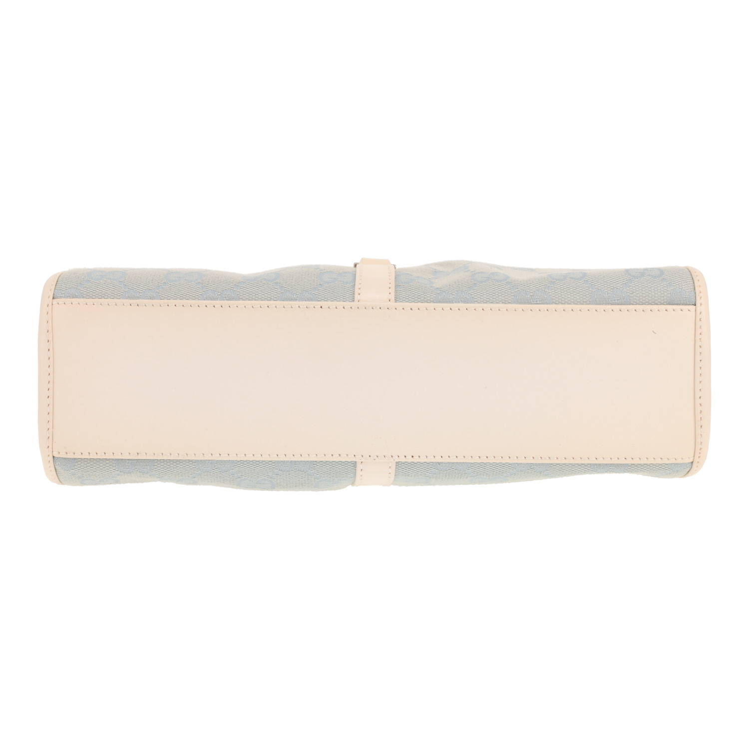 Gucci handbag   in blue GG Supreme canvas and white leather - Detail D1