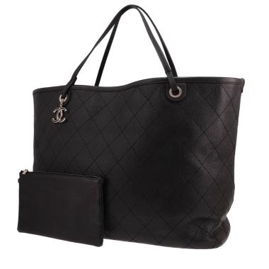 Sac cabas Chanel  Shopper Fever en cuir matelassé noir