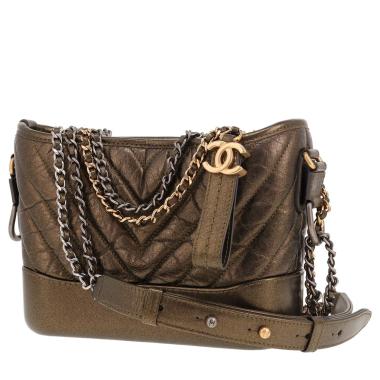 Chanel Gabrielle small crossbody bag in khaki-green quilted leather