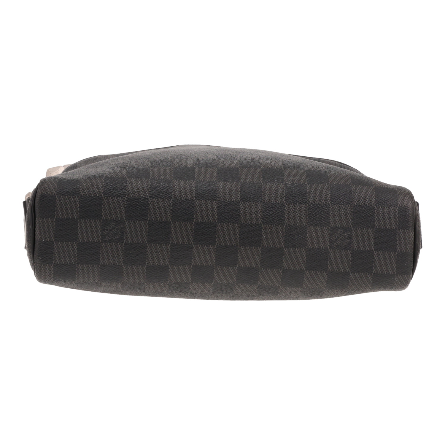 Borsa a tracolla Louis Vuitton Dayton Reporter in tela Damier Graphite nera e pelle nera - Detail D1