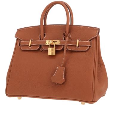 Borsa Hermès Birkin da 25 cm in pelle Togo Gold